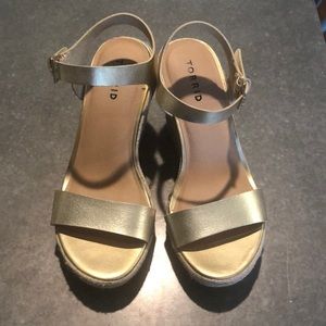 Torrid Gold Wedge Sandals